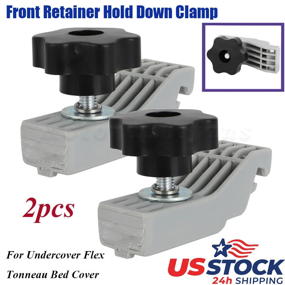 2X Tonneau Cover Front Retainer Hold Down Clamp for Standard Truck Bed