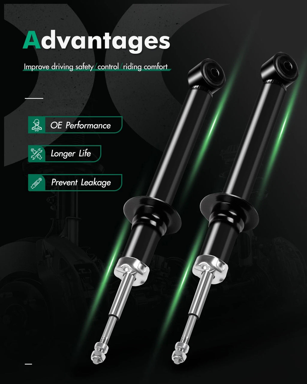2X Front Shocks Struts Absorber for Lincoln LS Sedan RWD (2000–2002)