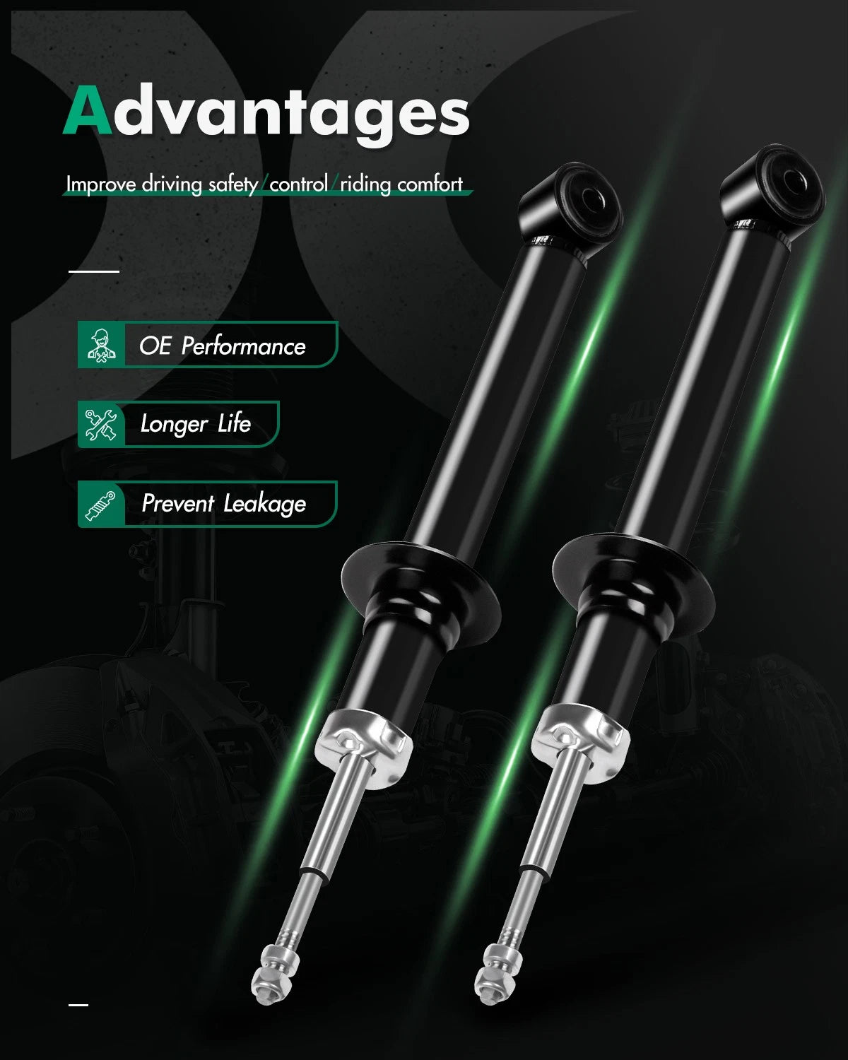 2X Front Shocks Struts Absorber for Lincoln LS Sedan RWD (2000–2002)