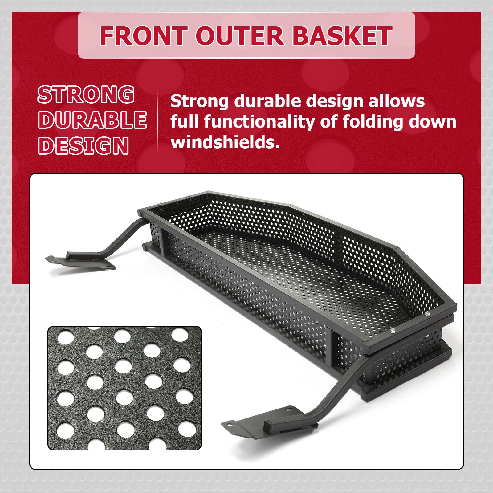 Front Utility Basket for Club Car DS Golf Cart (w/ Mounting Brackets)