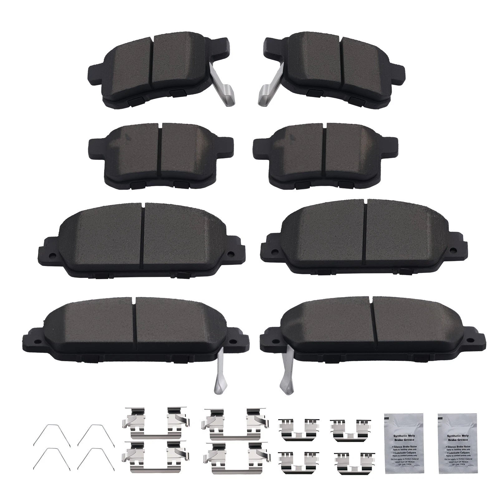 Front & Rear Ceramic Brake Pads Kit for Honda Accord (2013–2017) D1451