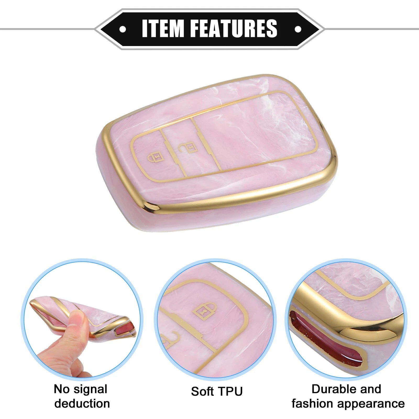 2X Smart Key Fob Cover Case for Toyota Prius (2006–2022) TPU Pink