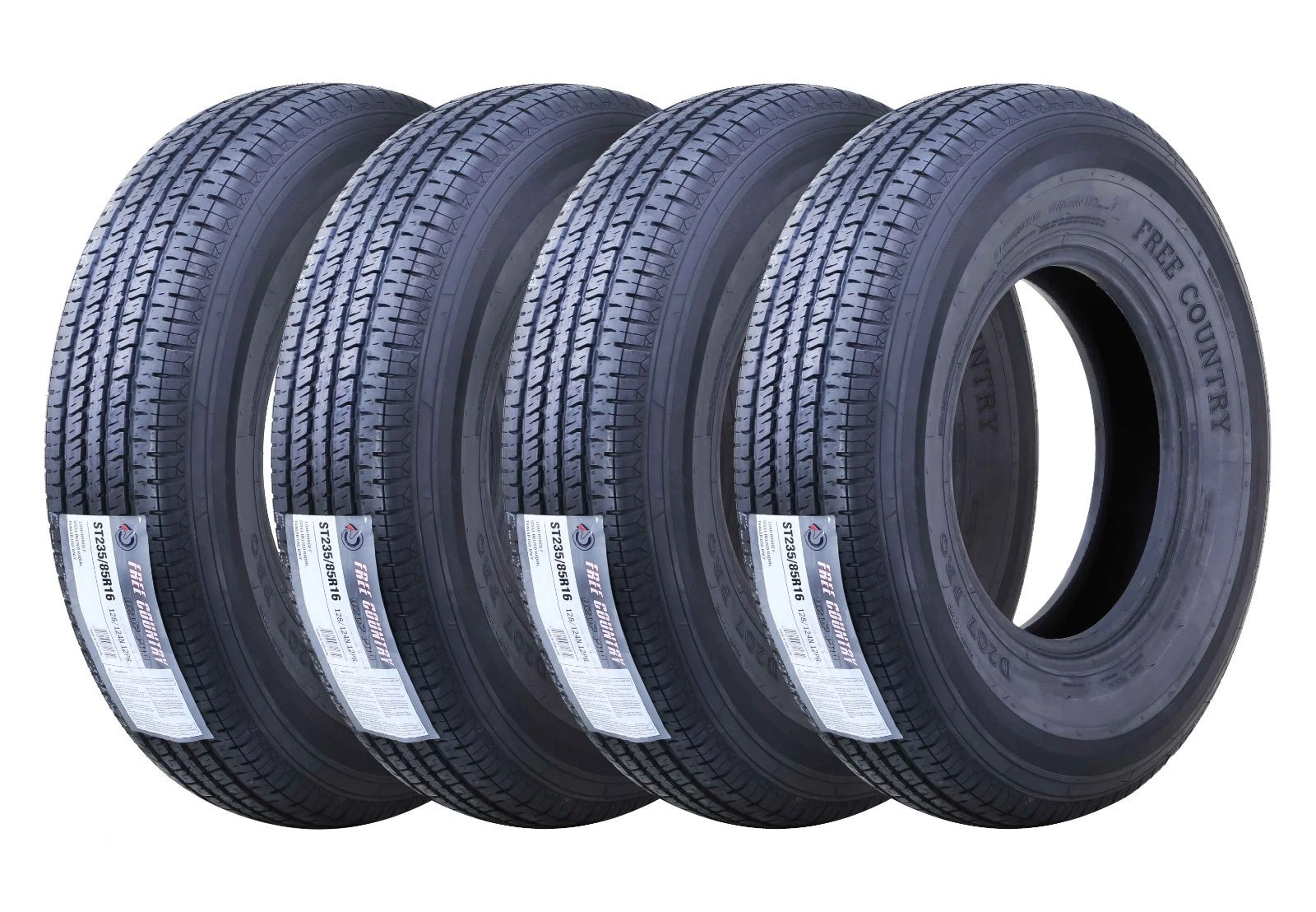 Set of 4 Trailer Tires ST235/85R16 235 85 16 Radial 12PR LRF w/Scuff Guard