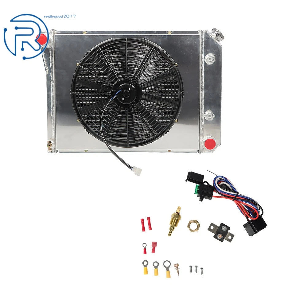 3 Row Aluminum Radiator Shroud Fan for Chevy Nova/El Camino (1968–1987)