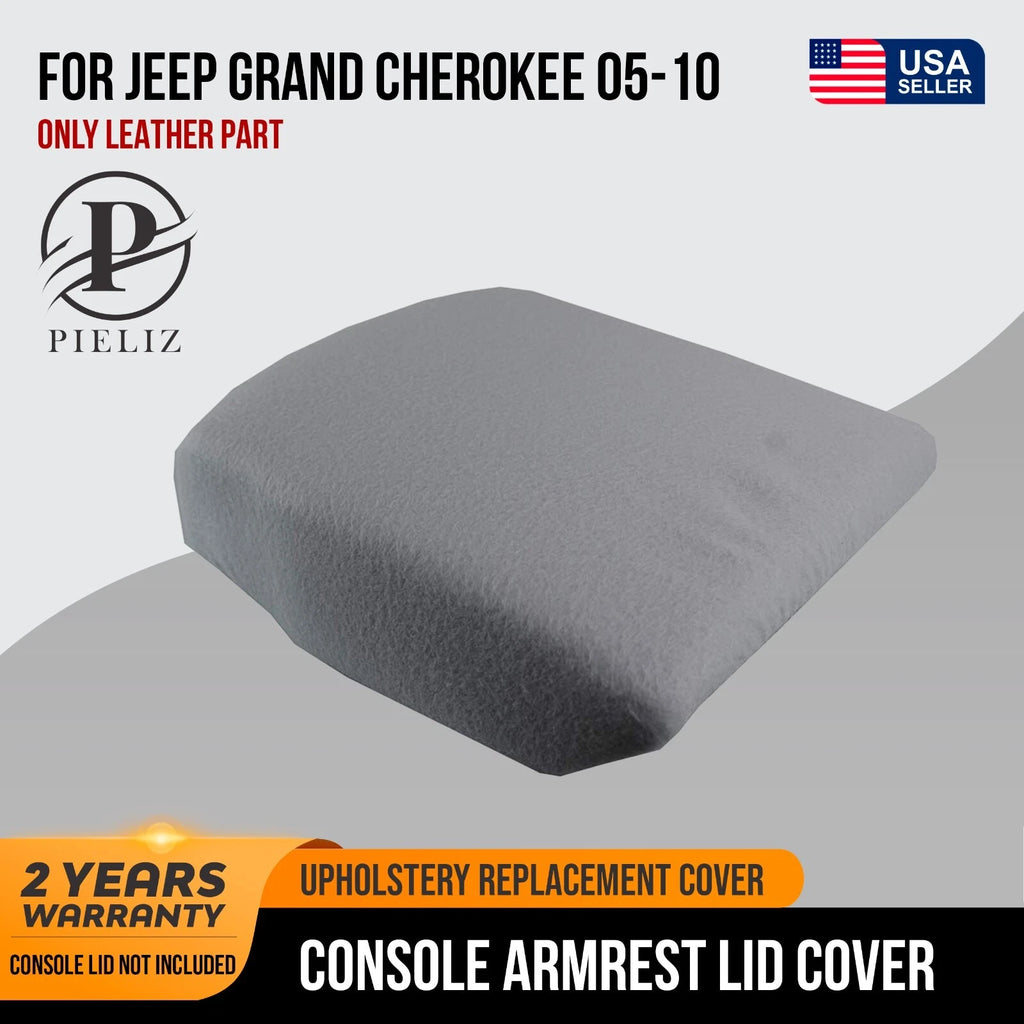 Fleece Console Lid Armrest Cover for Jeep Grand Cherokee (2005–2010) Gray