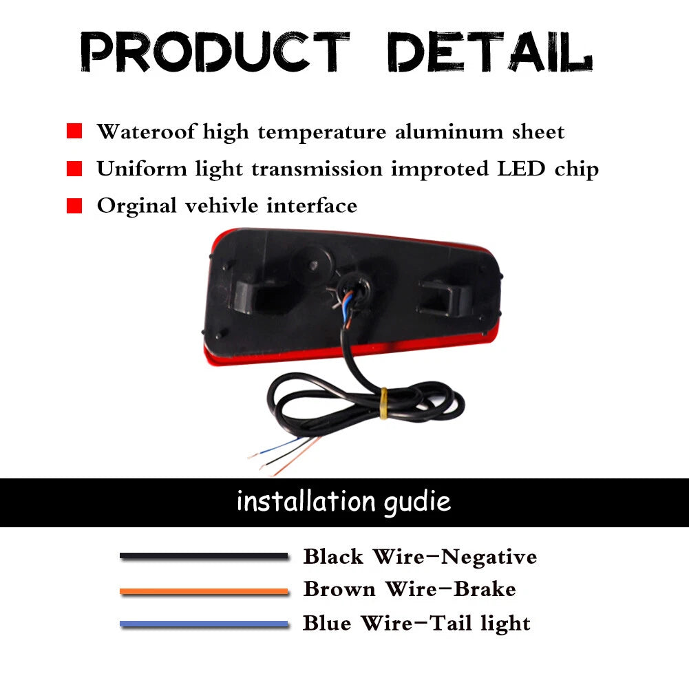 2X Rear Bumper Reflector Red LED Tail Lights for Subaru Outback (2015–2020)