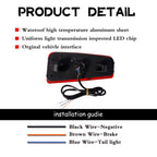 2X Rear Bumper Reflector Red LED Tail Lights for Subaru Outback (2015–2020)