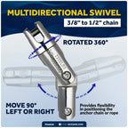 316 Stainless Steel Boat Anchor Swivel for 3/8" to 1/2" Chain
