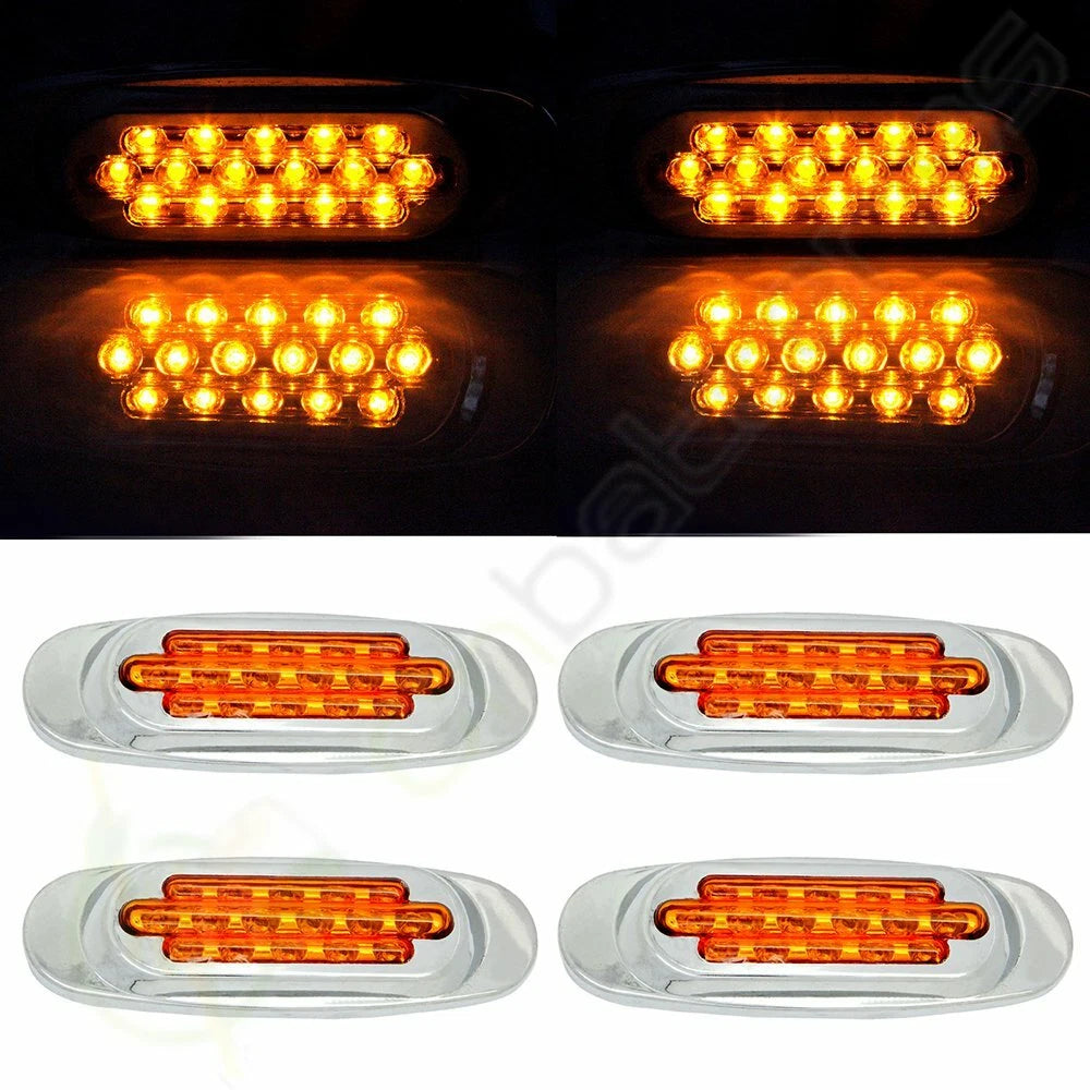 4x Sealed Side Marker Clearance Light for Truck Trailer Bus