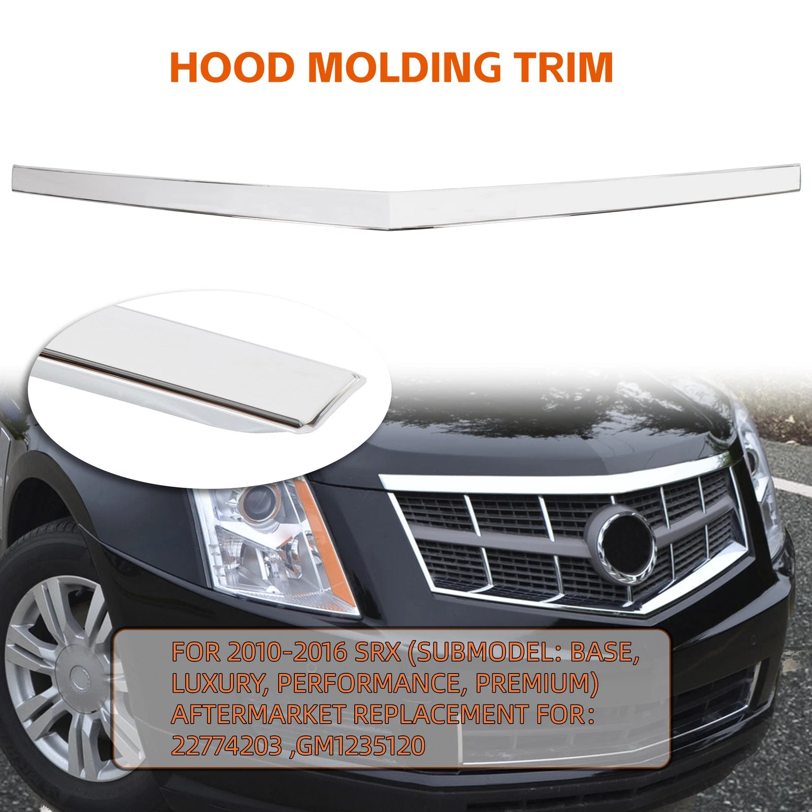 Chrome Hood Molding Trim for Cadillac SRX (2011–2015)