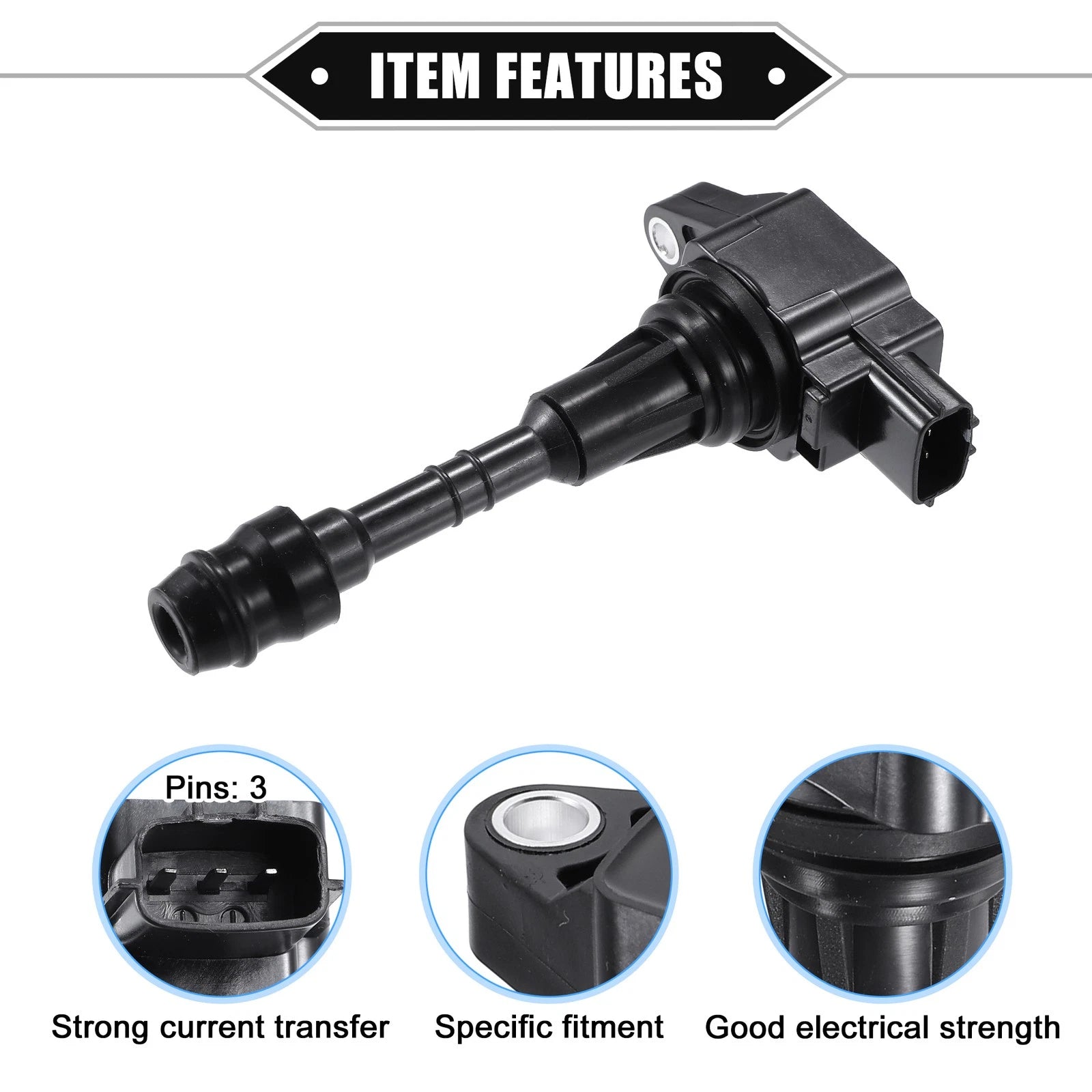8pcs Ignition Coils for Nissan Armada V8 5.6L (2007–2015) 22448-ZE00C Black