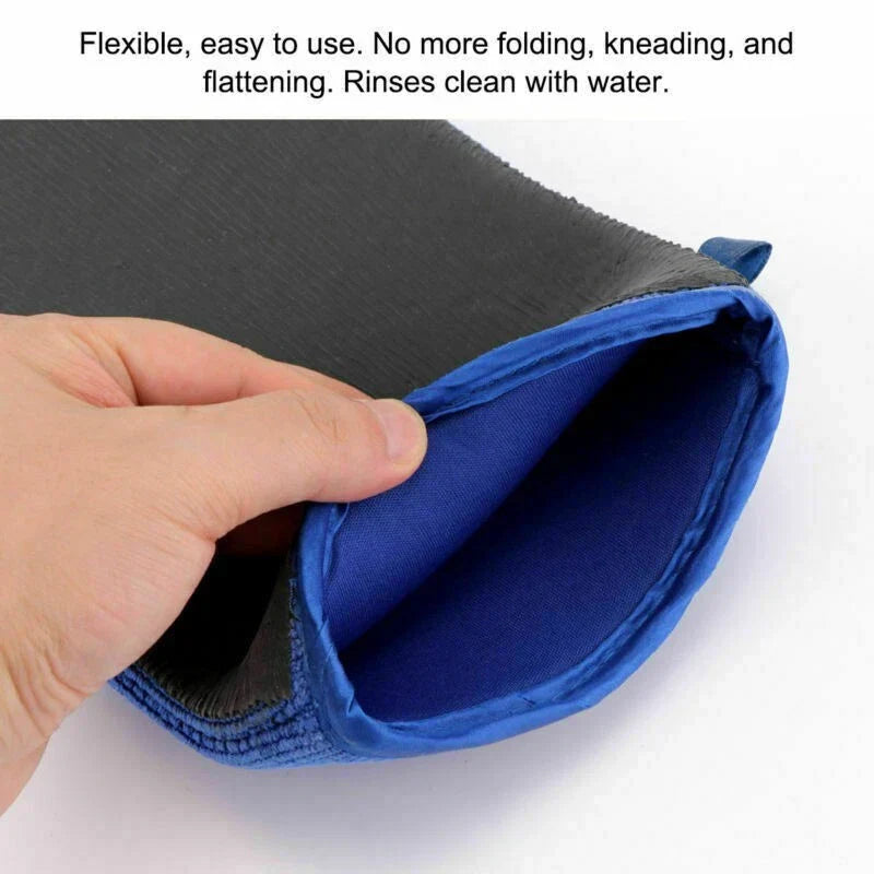 Car wash Gloves Reusable Clay Mitt for Detailing Blue