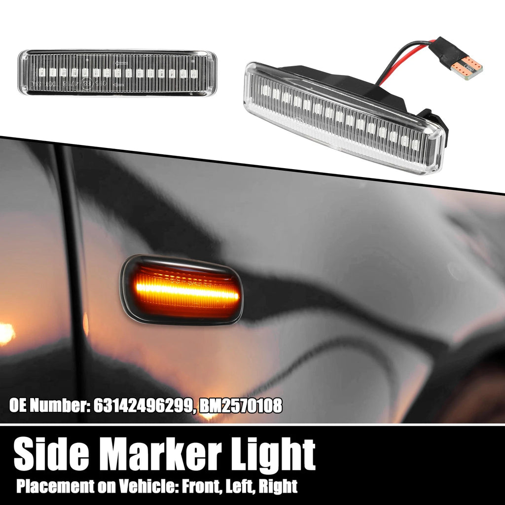 2X LED Side Marker Lights for BMW (63142496299, BM2570108)