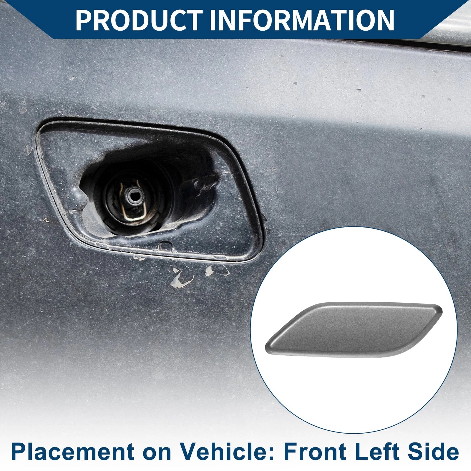 Front Left Washer Nozzle Cover Cap for Honda Accord VIII (2008–2012) Dark Gray