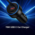 Triple Port 78W USB C Car Charger Fast Charging for Car Motorcycle Boat