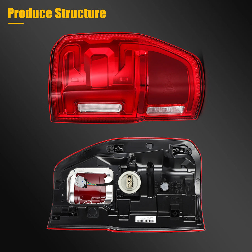 2Pcs Full LED Tail Light Assembly with Blind Spot for Ford Ranger (2019–2023)