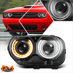 Left Side Headlight for Dodge Challenger (2015–2023) - Black Housing