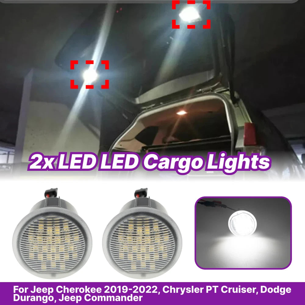 2X Cargo Trunk LED Lights for Dodge Durango (2011–2024) Jeep Grand Cherokee (2005–2022)