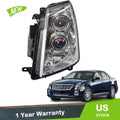 Halogen Headlight for Cadillac STS (2005–2011) Black Clear Driver LH Side