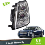 Halogen Headlight for Cadillac STS (2005–2011) Black Clear Driver LH Side