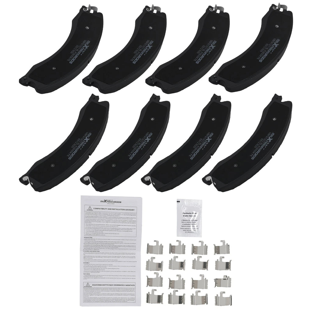 Front & Rear Brake Pads Kit for Chevy Silverado GMC Sierra 2500 3500 HD (2011–2019)