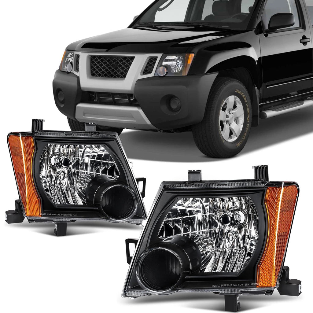2X Headlight Assembly for Nissan Xterra (2005–2010) - Black