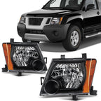 2X Headlight Assembly for Nissan Xterra (2005–2010) - Black