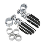 Set of 4 Chrome Adjustable Footpegs Clamps for Harley Road Glide