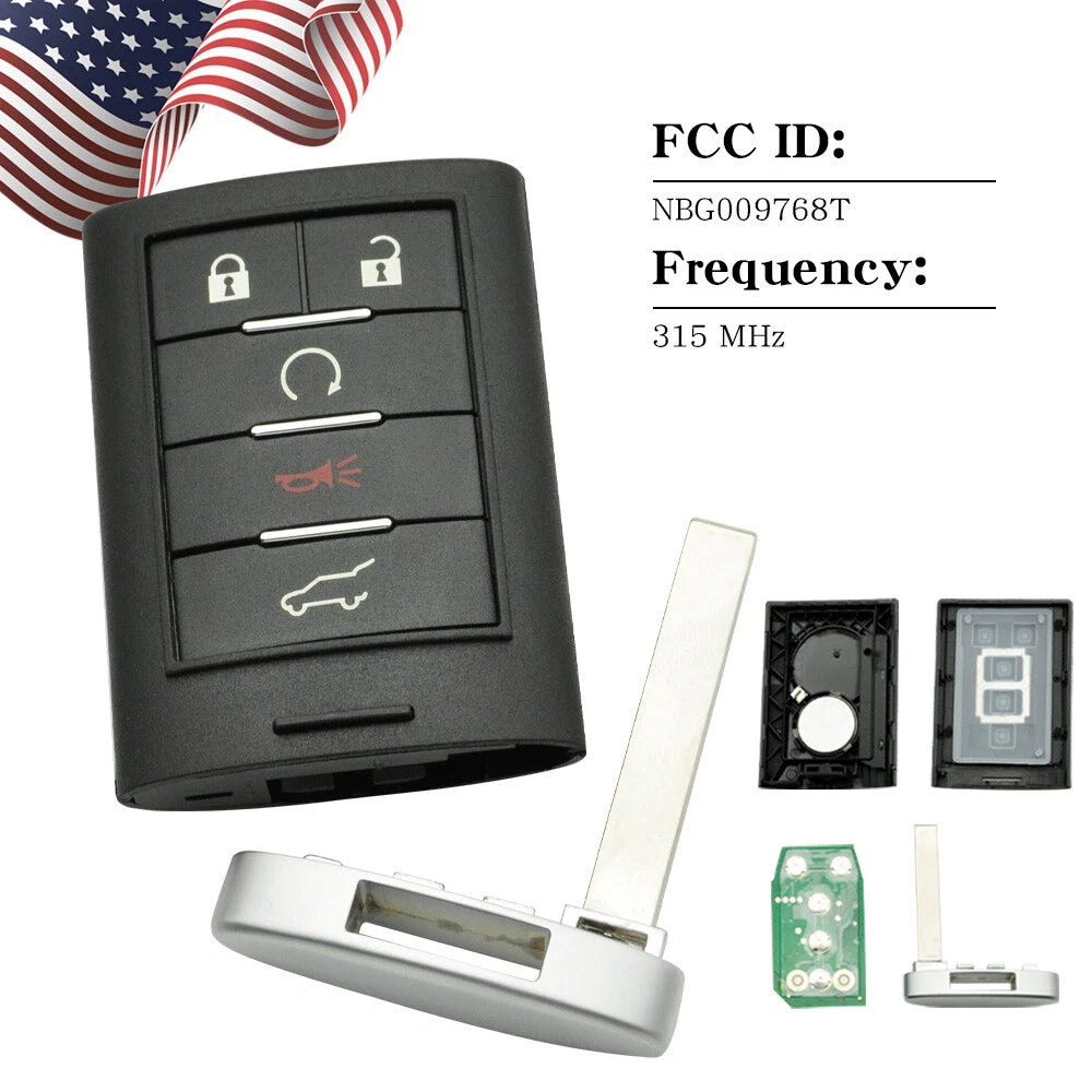 Replacement Remote Key Fob Entry for Cadillac SRX ATS XTS (2010–2015)