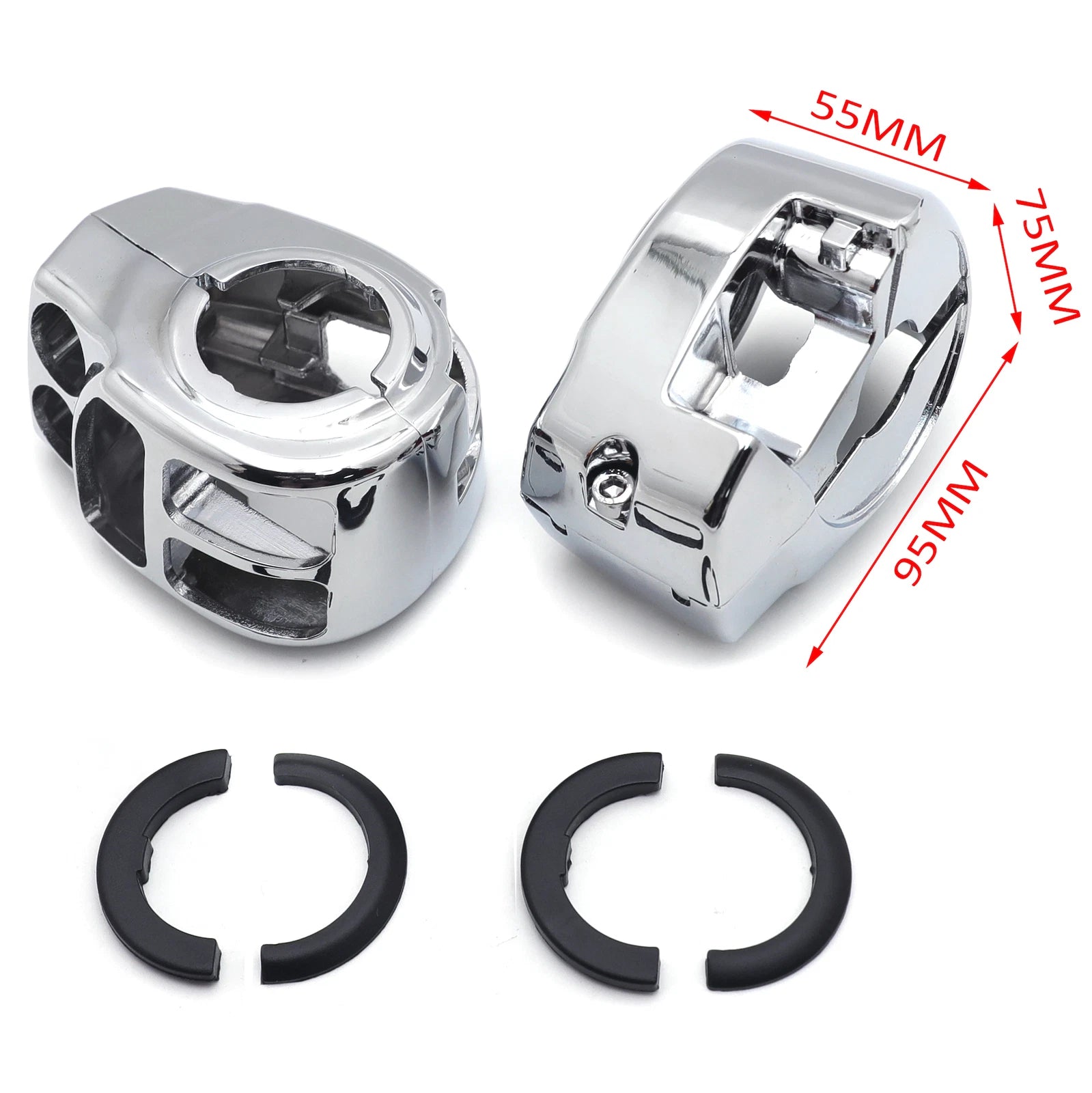 Chrome Switch Housing Cover Kit for Harley Touring Trike Street Glide (2014–2016)