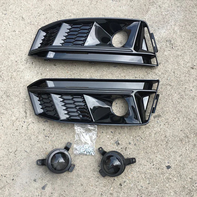 Front Bumper Fog Light Grille Lamp Cover for Audi A4 B9 S-Line (2017–2019)