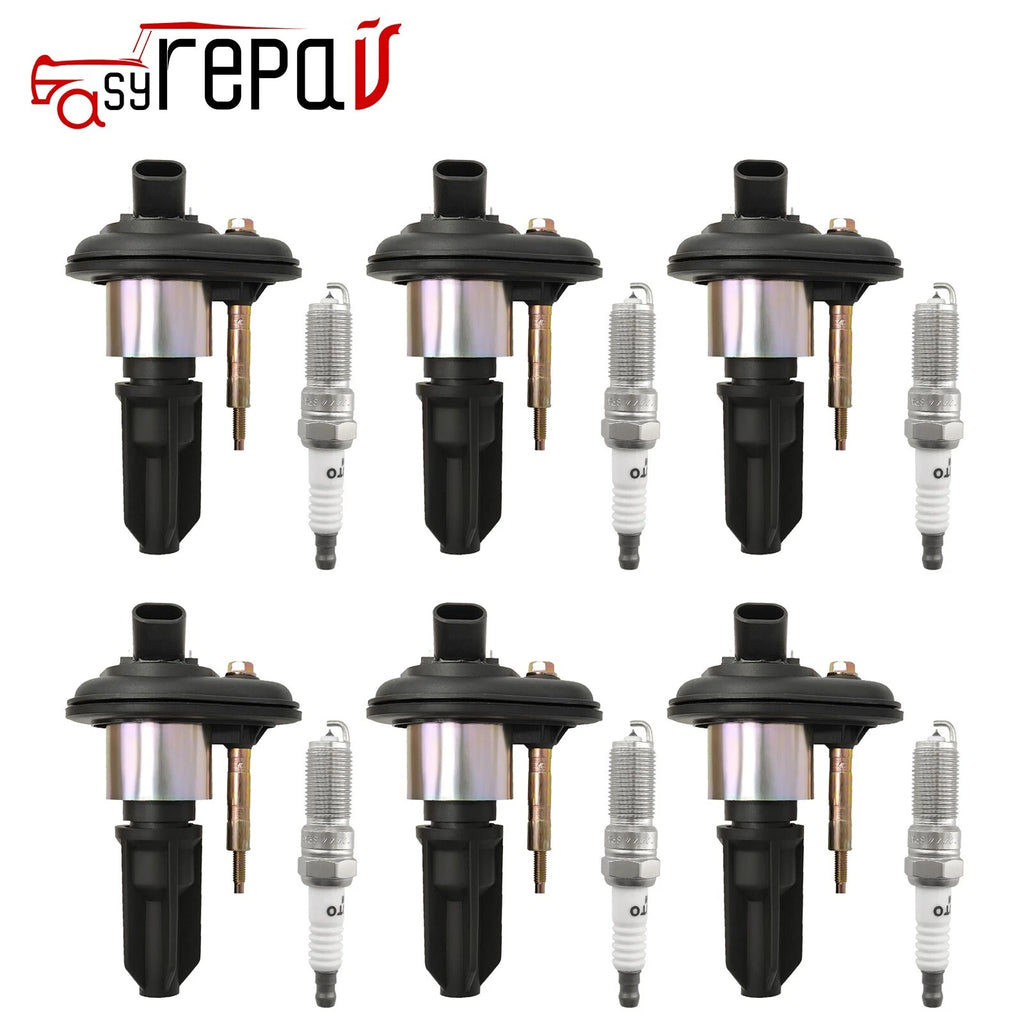 6X Ignition Coils + 6X Iridium Spark Plugs for Buick Rainier Trailblazer Envoy (2004–2009)