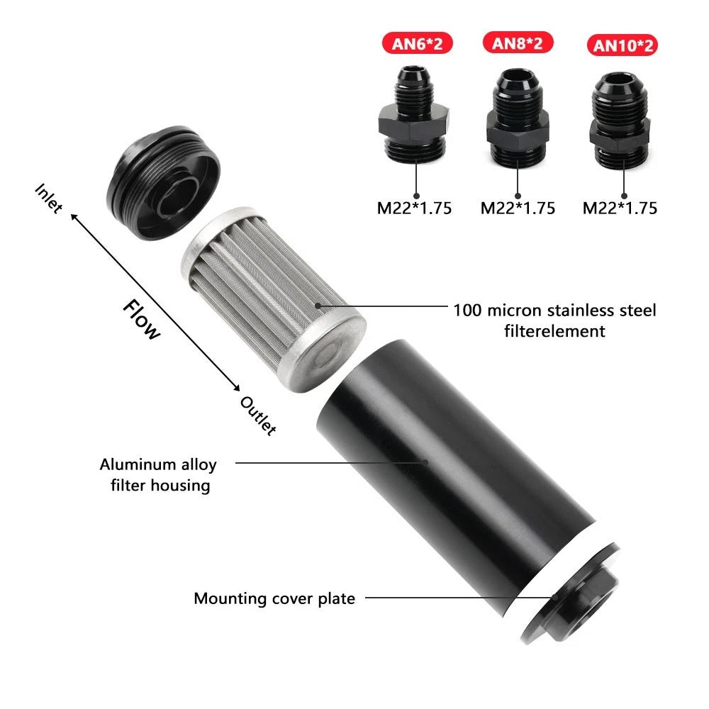 In-Line Fuel Filter for AN6 AN8 AN10