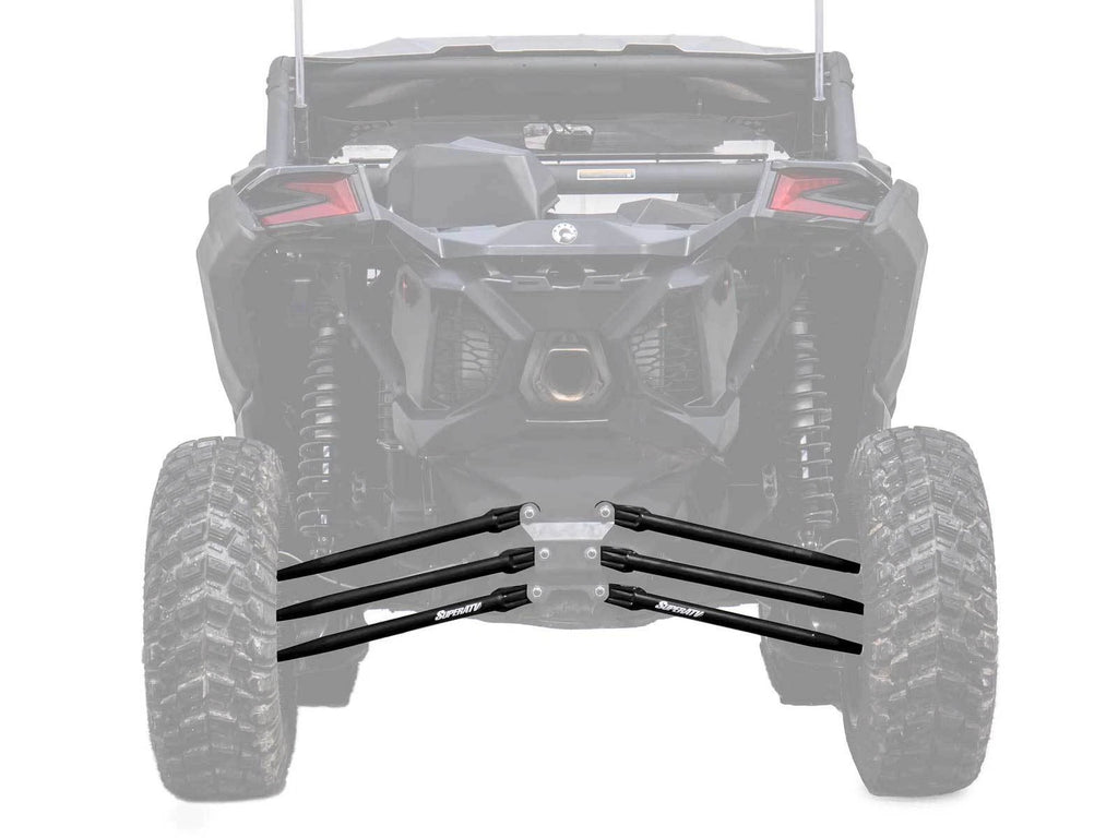 SuperATV Tubed Rear Radius Rods for Can-Am Maverick X3 (2017–2023) - Black