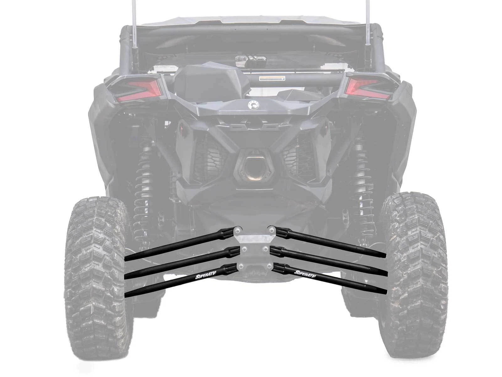 SuperATV Tubed Rear Radius Rods for Can-Am Maverick X3 (2017–2023) - Black