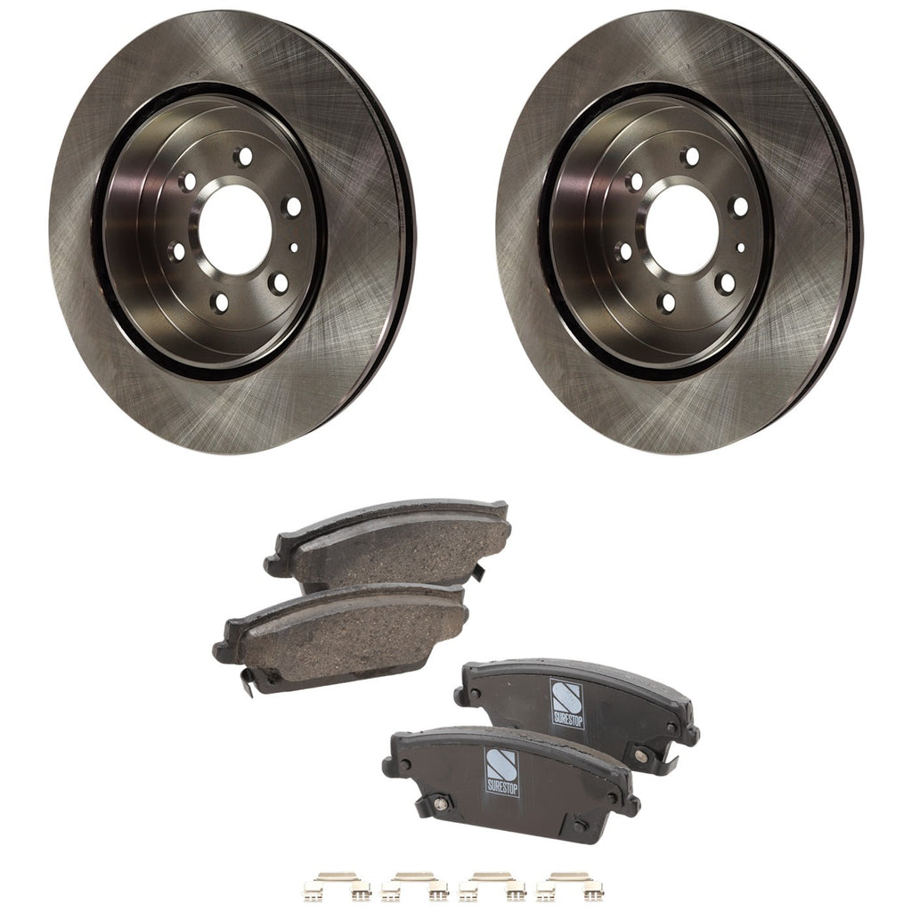 Rear Brake Disc Rotors and Pads Kit for Cadillac SRX (2004–2009)