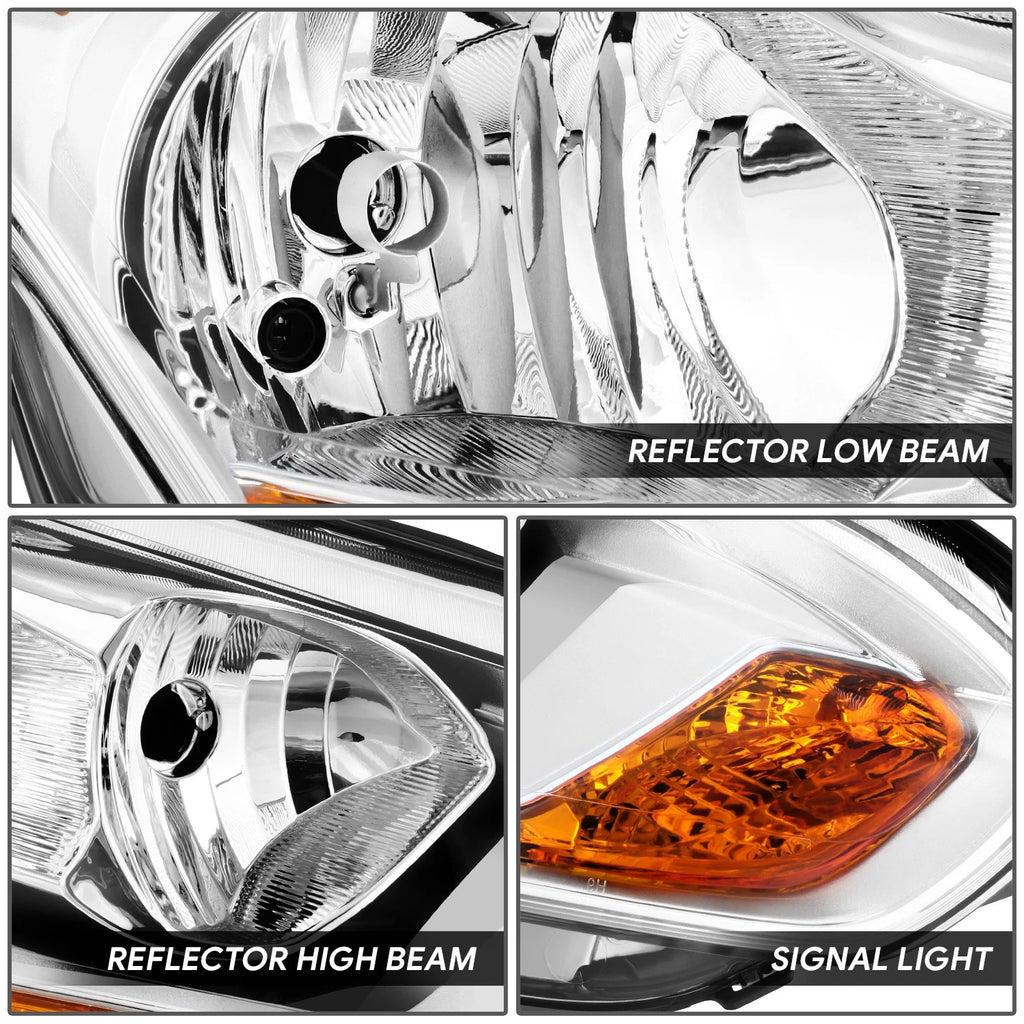 Right Chrome Housing Headlight Lamp for Ford Transit Connect (2014–2018)
