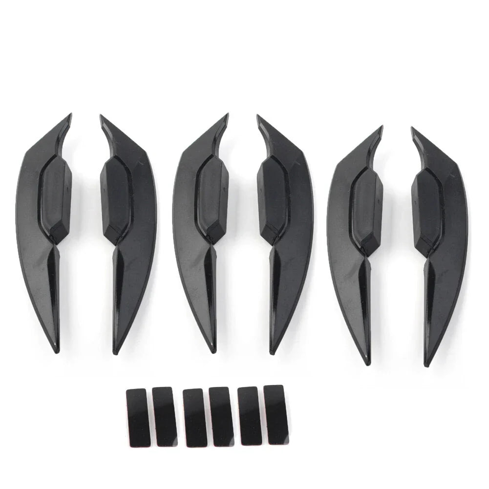 Black Motorcycle Fairing Winglets Side Spoiler Deflectors for Universal Models