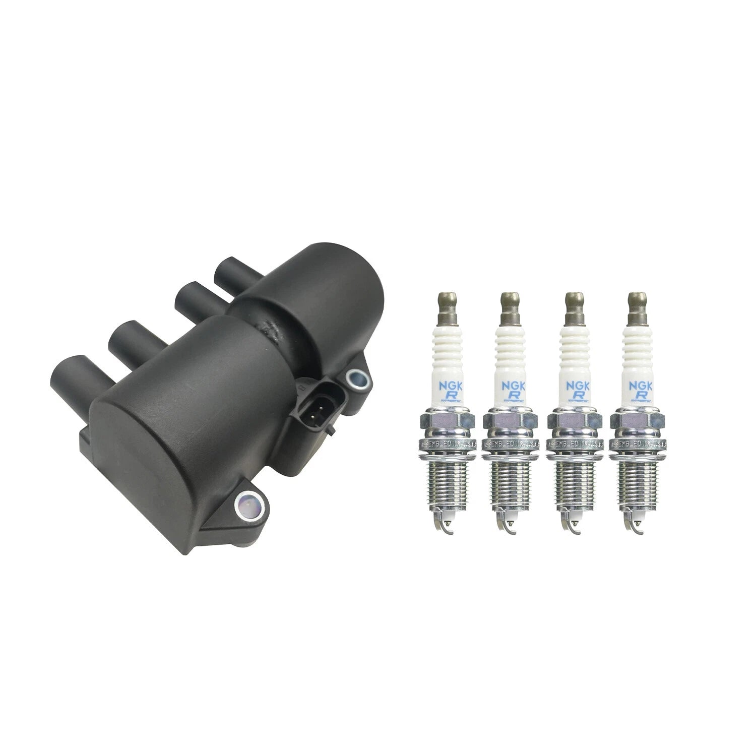 Set of 4 Hitachi Ignition Coils & NGK Platinum Spark Plugs for Aveo (2004–2011)