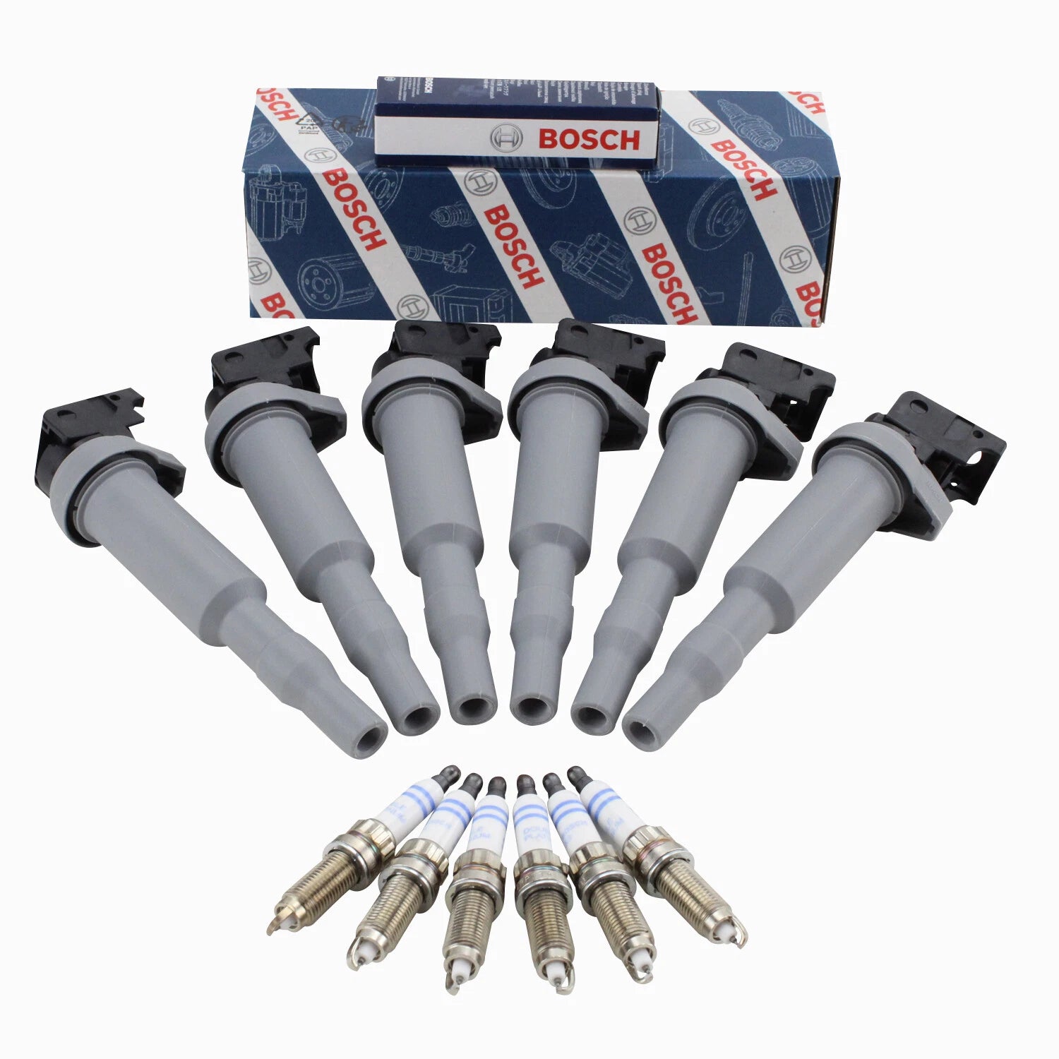 Set of 6 Ignition Coils & 6 Double Platinum Spark Plugs for BMW F30 F12