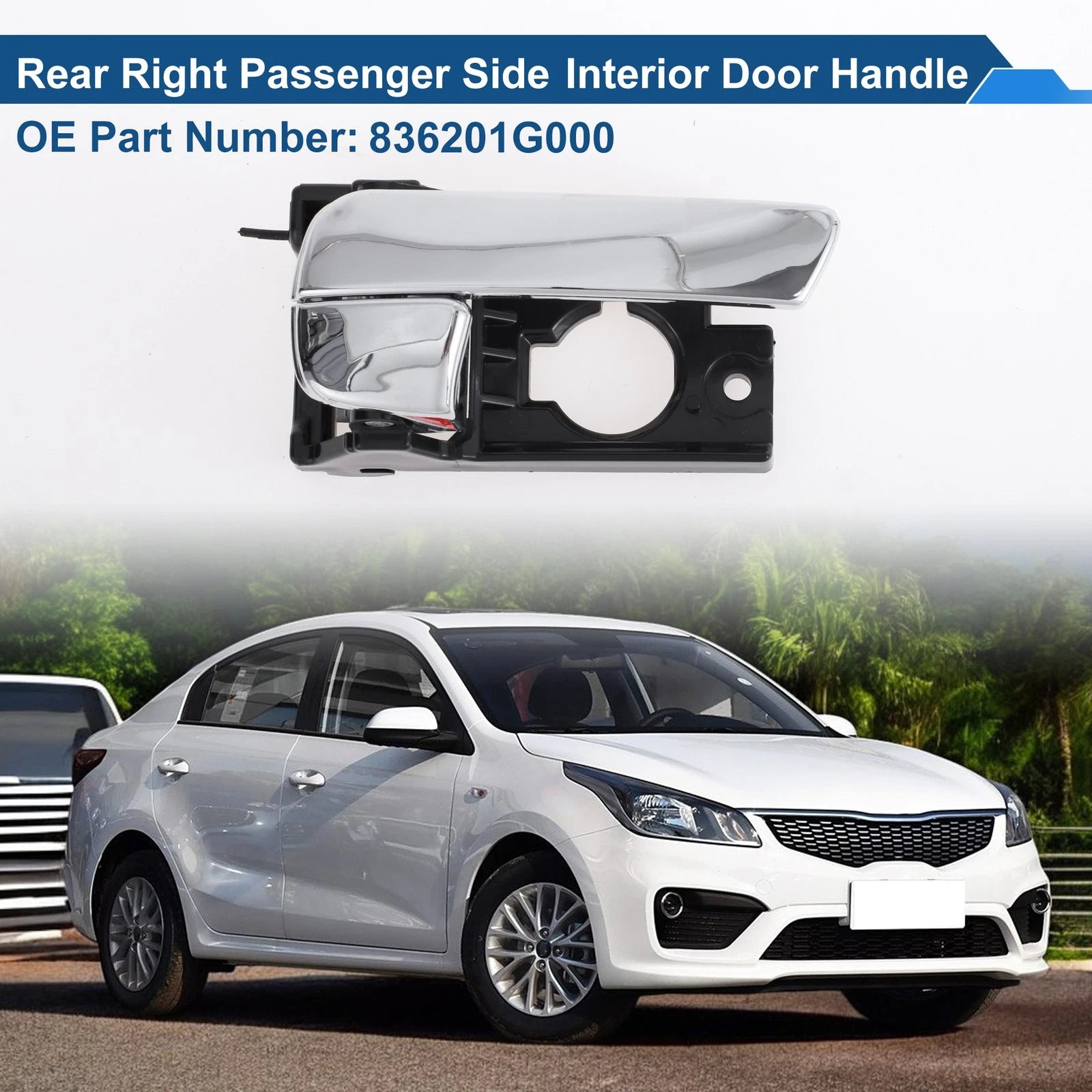 Rear Right Passenger Side Interior Door Handle for Kia Rio (2007–2011) No. 836201G000