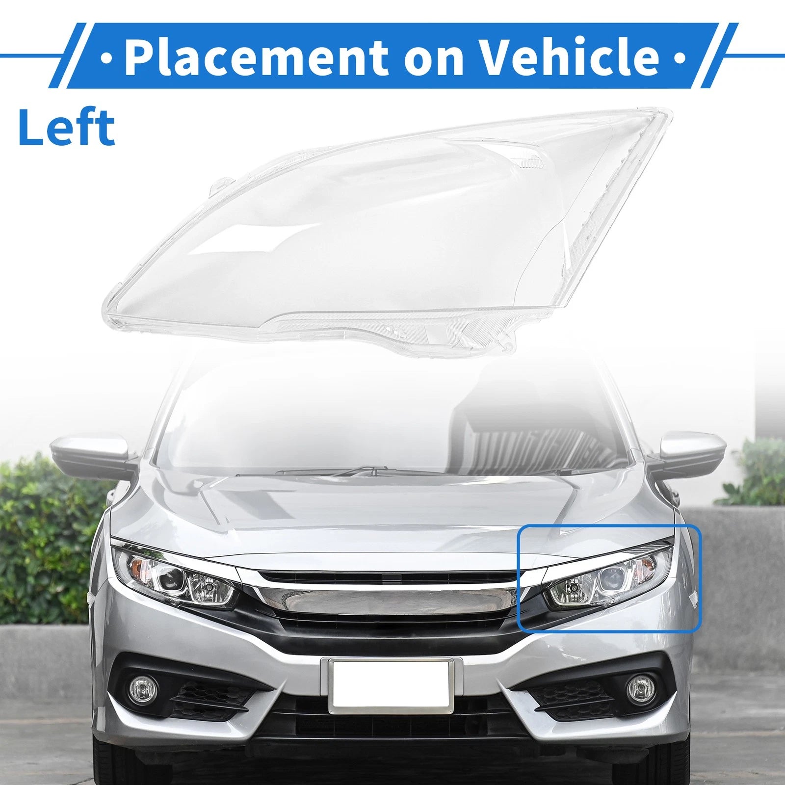 1 Pcs Headlight Lens Cover for Honda CR-V (2007–2011) PC Clear