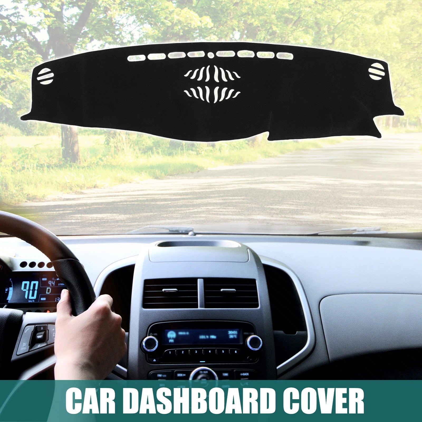 Dashboard Cover for Toyota Crown (2012–2018) Black Polyester Non-slip