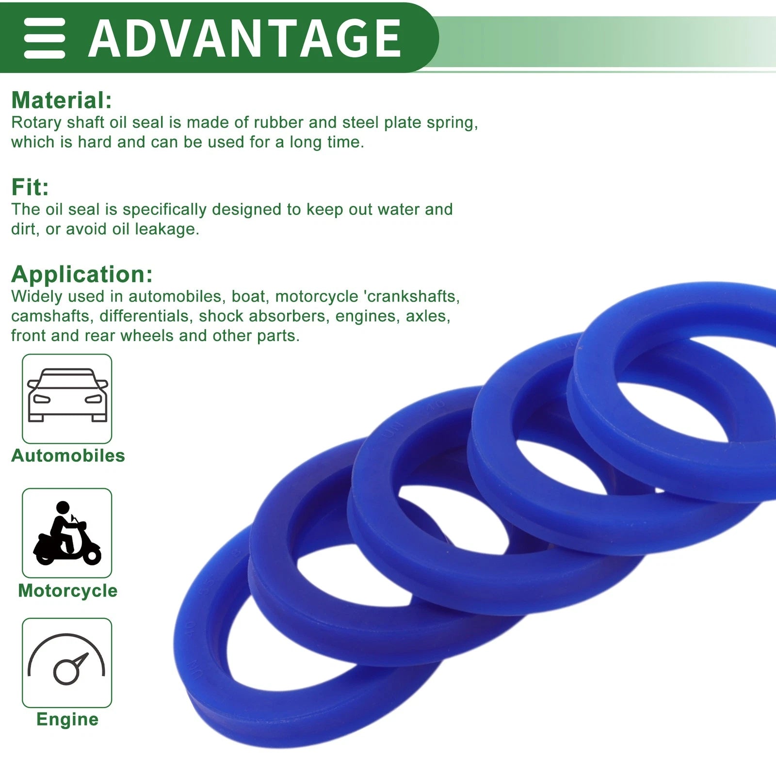 Set of 5 Oil Seal Rotary Shaft Seal 40x55x8mm for Various Models