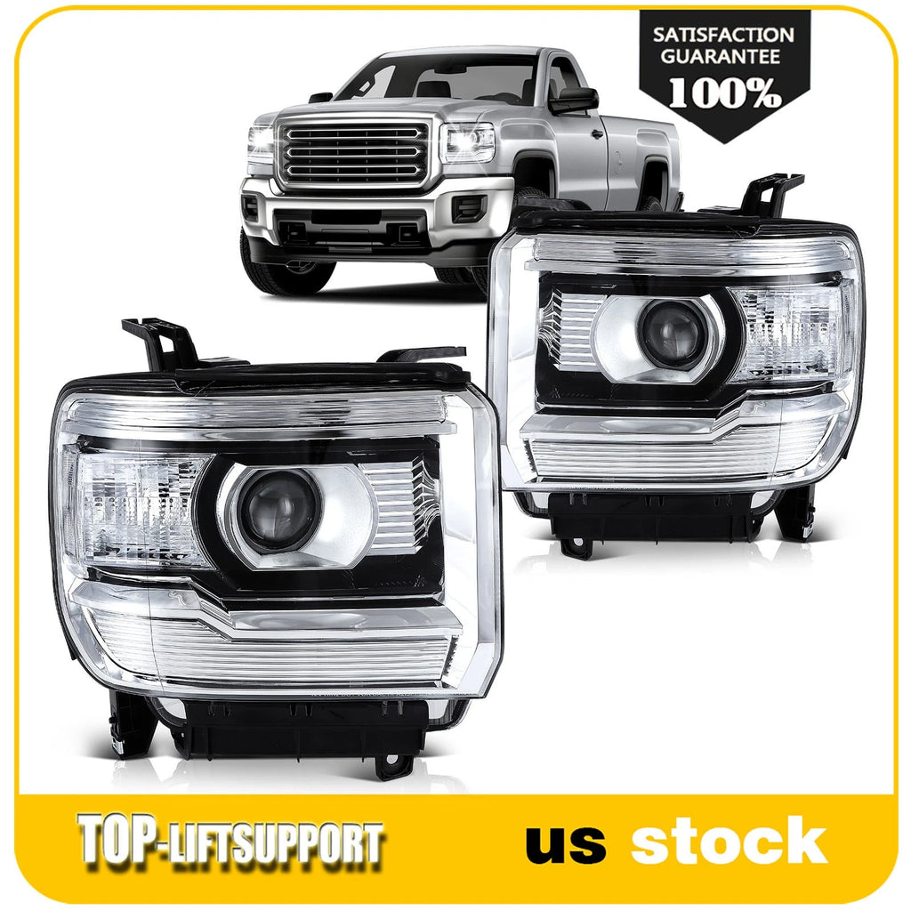 Headlight Assembly for GMC Sierra 1500 (2014–2019) Chrome Housing