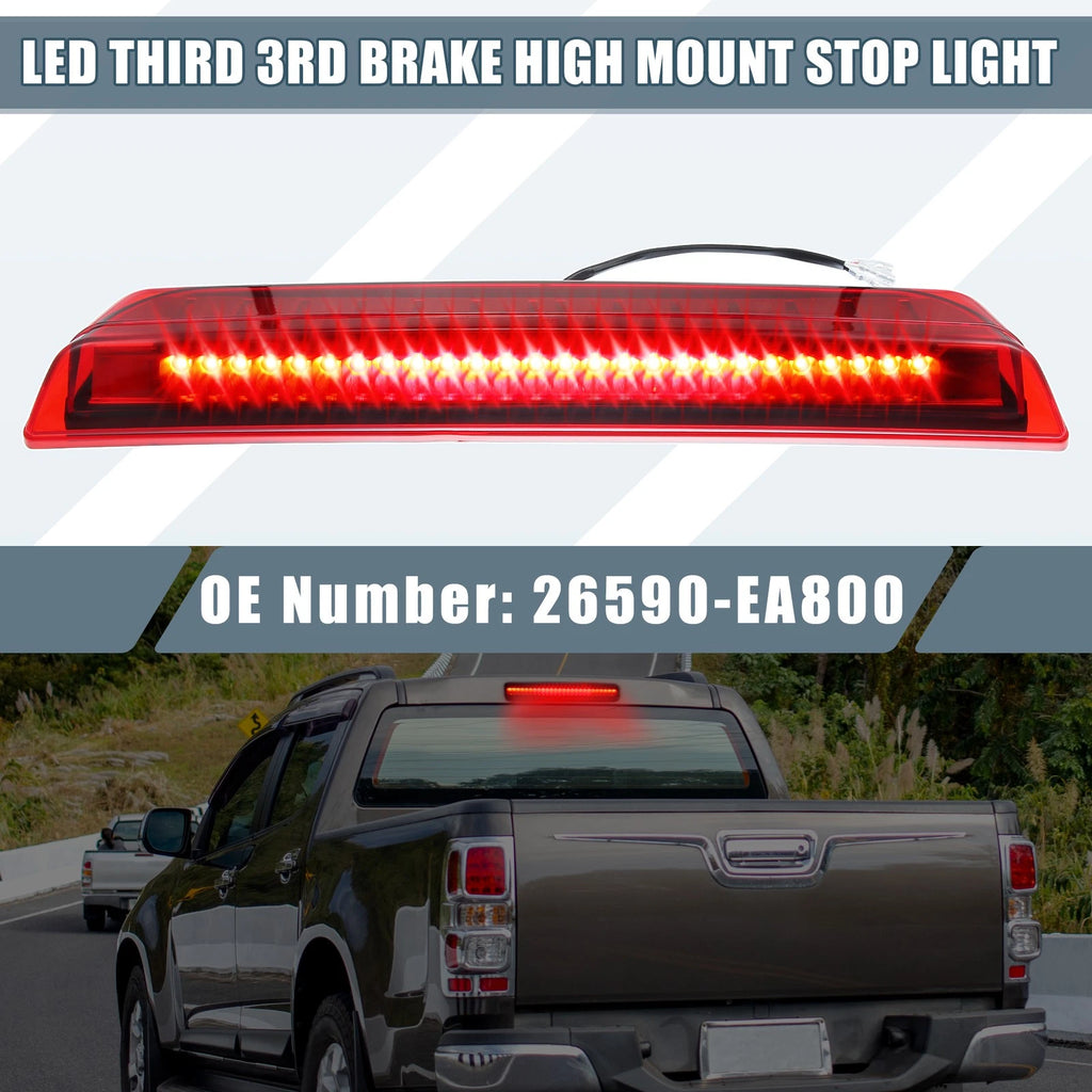 High Mount Stop Light for Nissan (26590-EA800) Chrome Tone Housing Red Lens