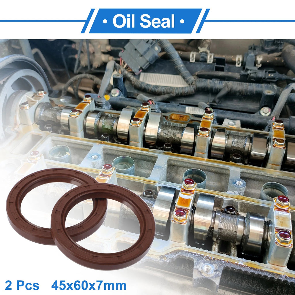 2X Oil Seal Rotary Shaft Seal FKM Rubber 45x60x7mm  