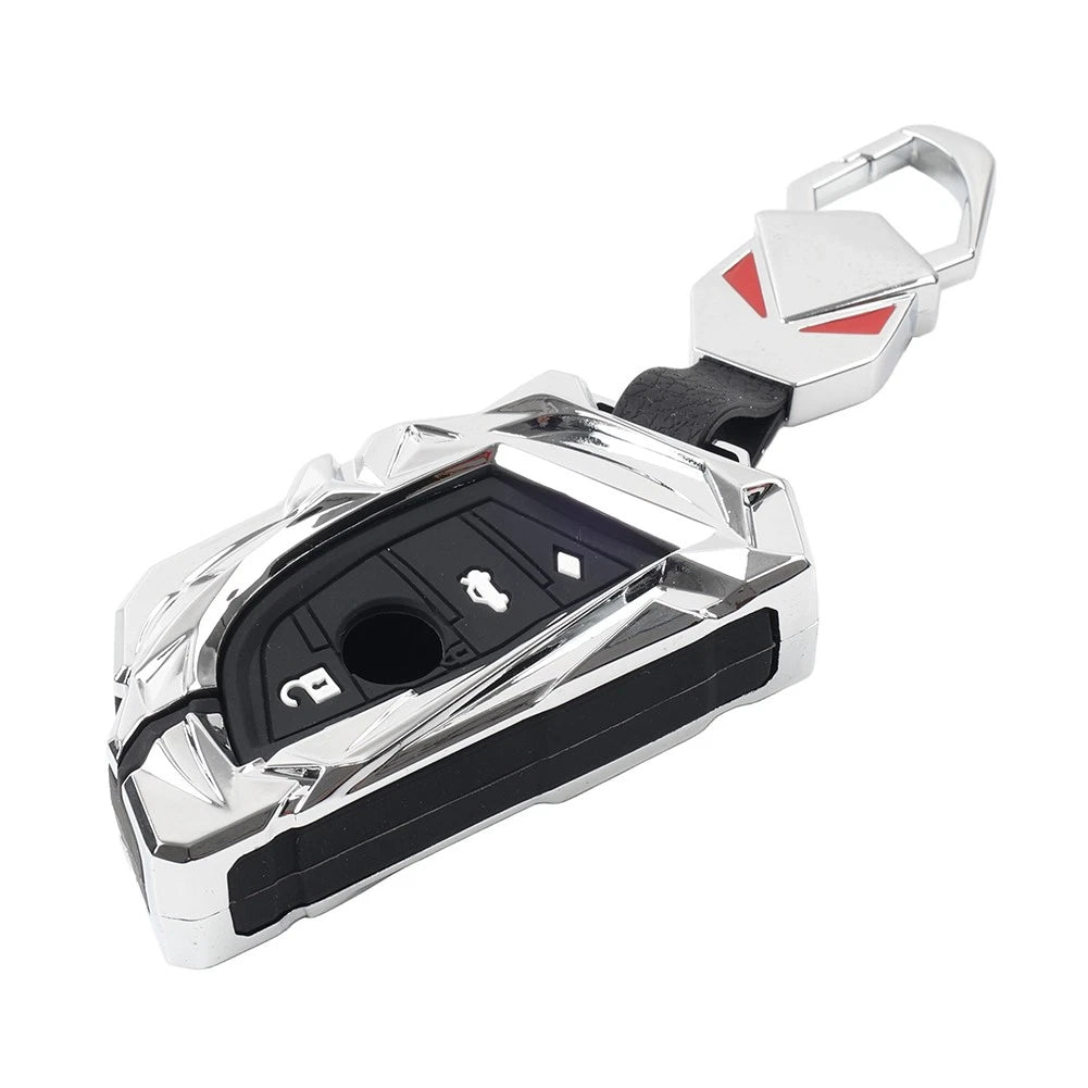 Key Case Cover Fob Shell for BMW 1 2 3 4 5 6 7 8 Series X1 X2 X3 X4 X5 X6 X7 M3 (2011–2023) Silver