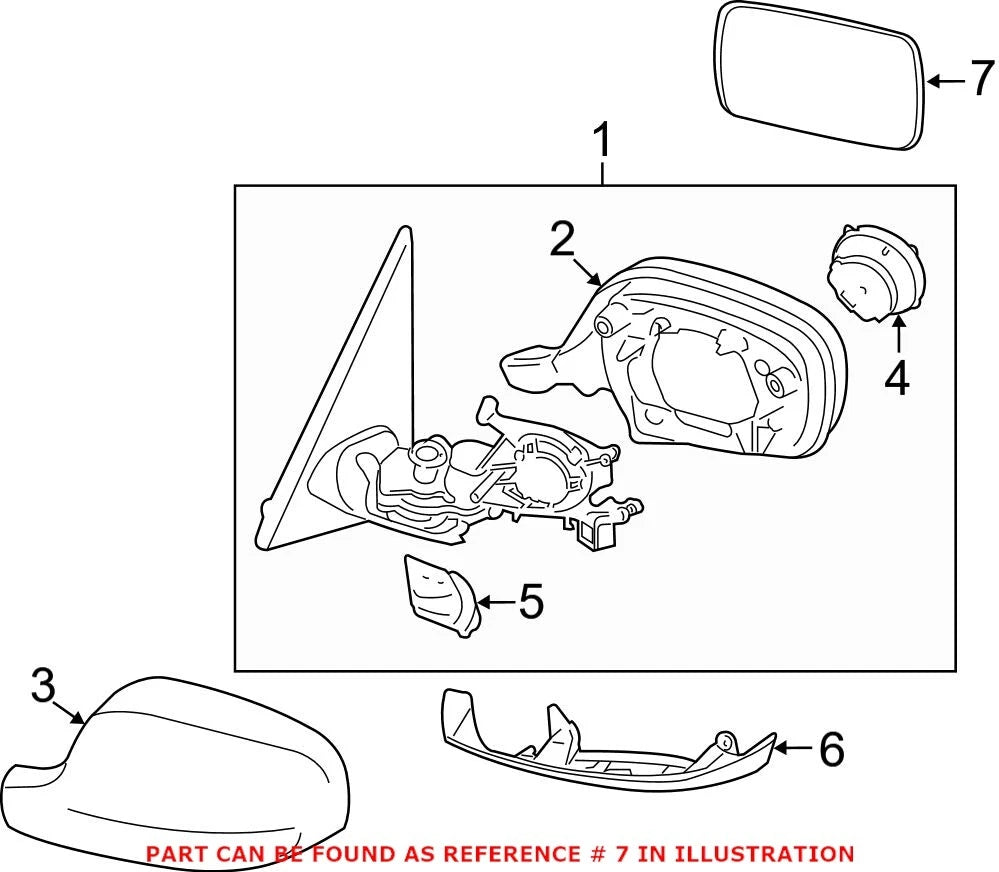 Genuine OEM Door Mirror Glass for BMW (2011–2019) 51162991661