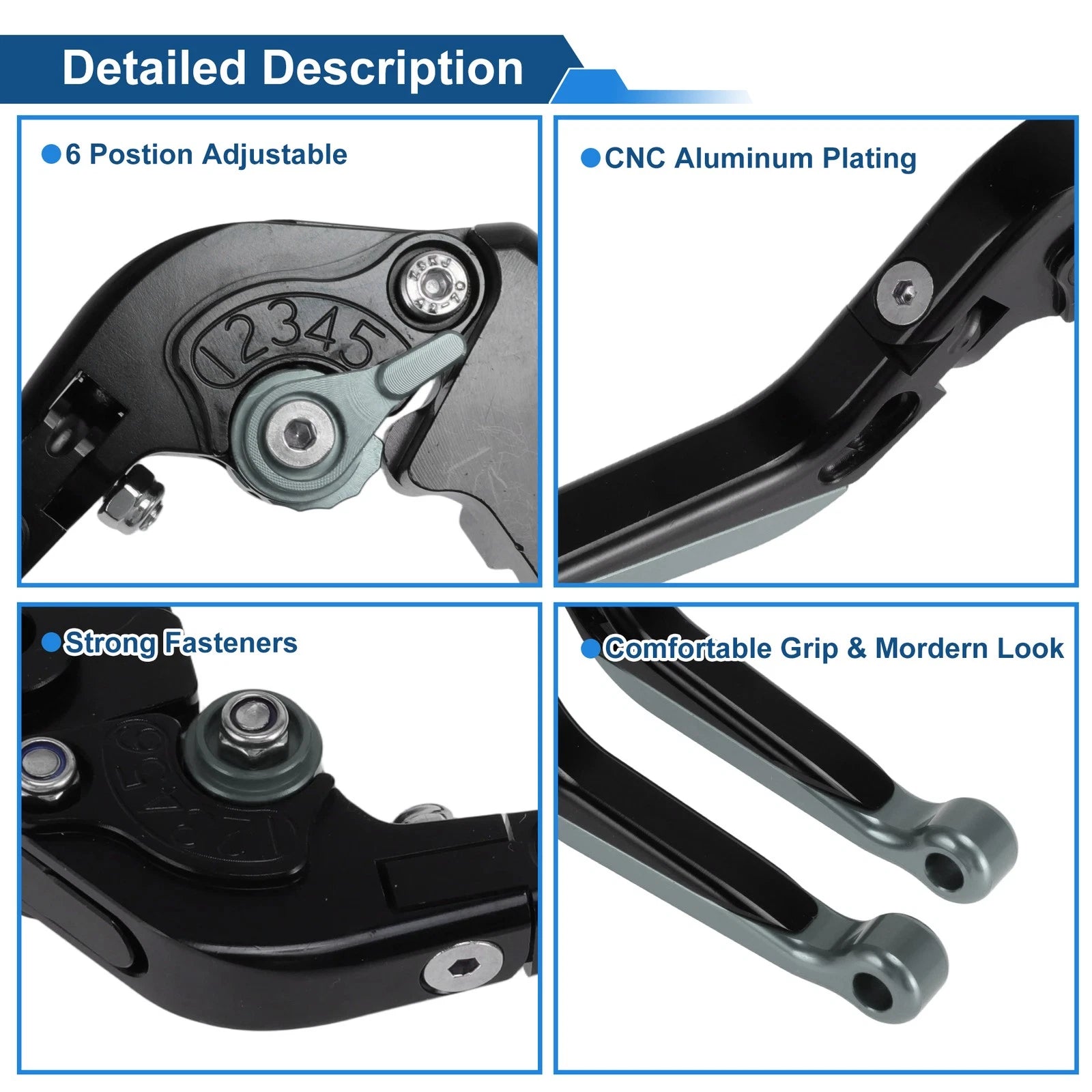 Adjustable Brake Clutch Lever for Honda NC700 (2016–2020) Titanium Black